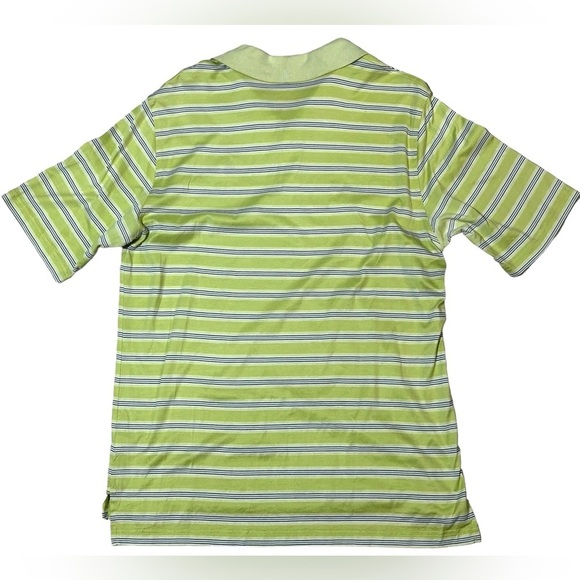 Bobby Jones Polo Shirt Size Large Aronimink Golf Lime Green Stripe Embroidered - Picture 2 of 7